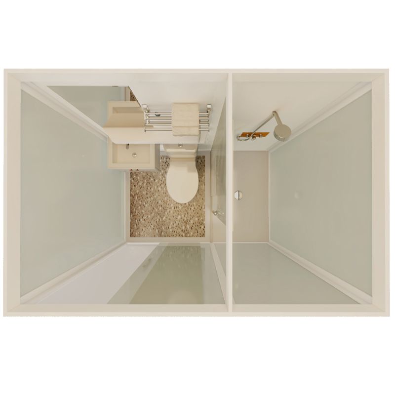 Framed Tempered Glass Shower Kit Included Framed Shower Stall in White without Toilet