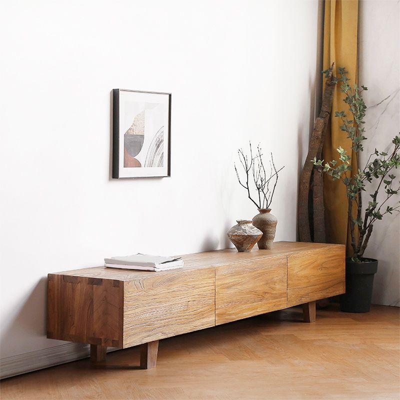 Wooden TV Media Stand Scandinavian TV Media Console with Drawers