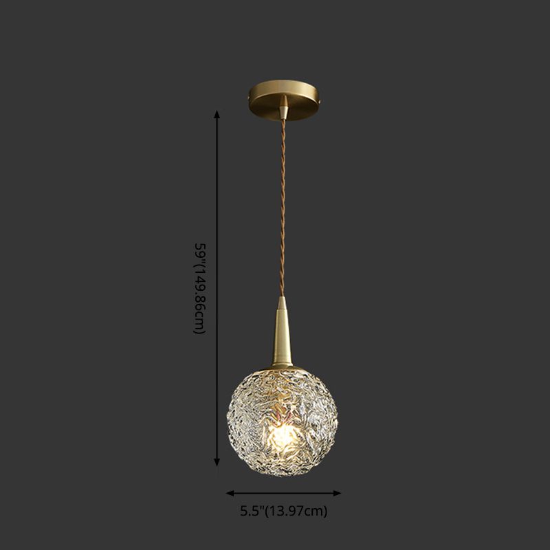 Spherical Bedside Pendulum Lámpara de péndulo 1 cabeza Minimalista Luz colgante en oro