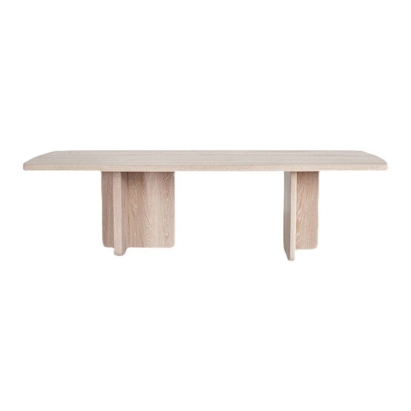 Contemporary Rectangle Table Solid Wood Top Dining Table for Home