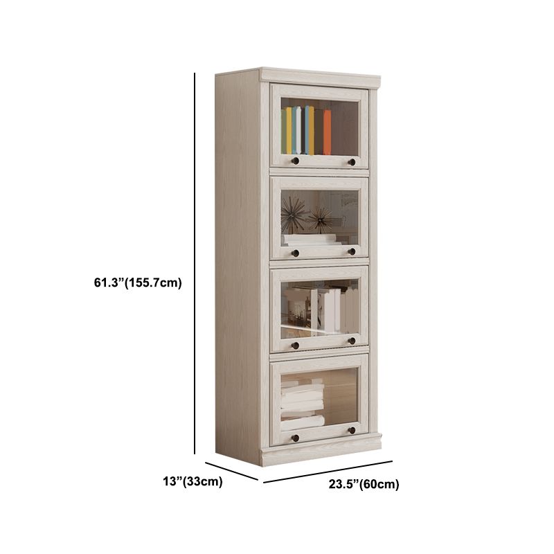 Contemporary Engineered Wood Bookcase White Standard Shelf with Doors