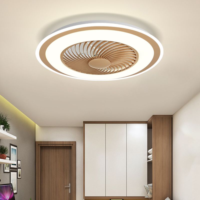 Metal Ceiling Fan Light Modern Style 2 Light Ceiling Fan Light for Bedroom