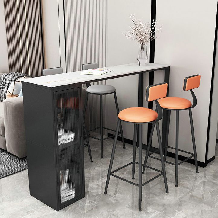 Contemporary Style Bar Counter Table Sintered Stone Table for Kitchen