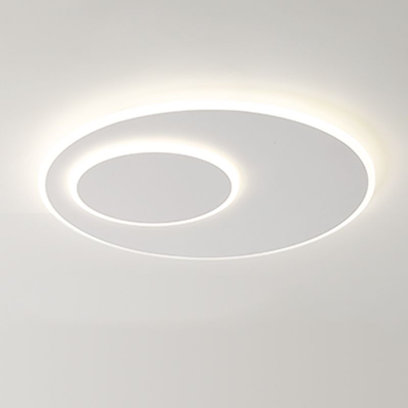 Geometry Shape Ceiling Flush Modern Style Metal 2 Light Ceiling Mounted Lights in White