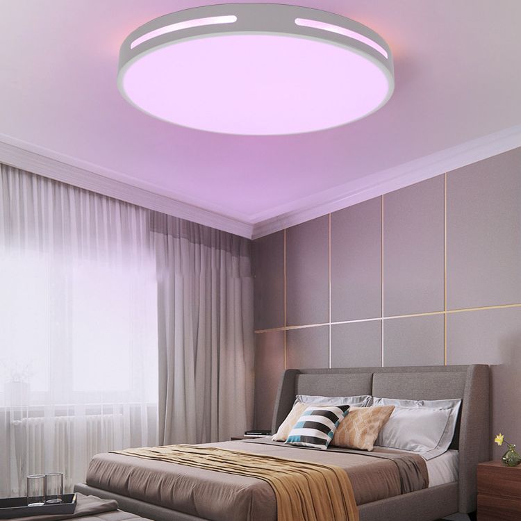 Acrylic Round RGBW Ceiling Light Nordic White Smart LED Flush Mounted Fixture for Bedroom