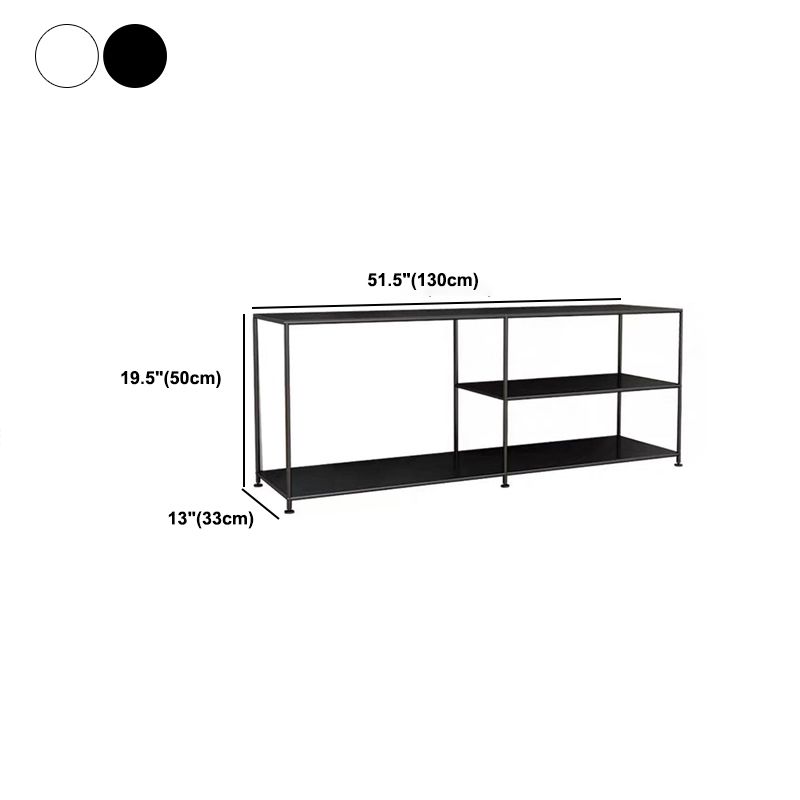 12.99"W TV Stand Open Storage Industrial Style TV Console with 3-shelf