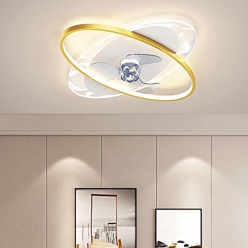 Black/Golden Fan with Light 3-Blade Modern LED Ceiling Fan for Home