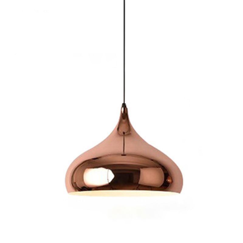 Kit de lumière pendentielle ombragée en métal moderne en or rose suspendu luminaire pour salle à manger