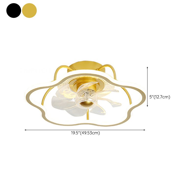 Black/Golden Fan with Light 7-Blade Modern Ceiling Fan for Bedroom