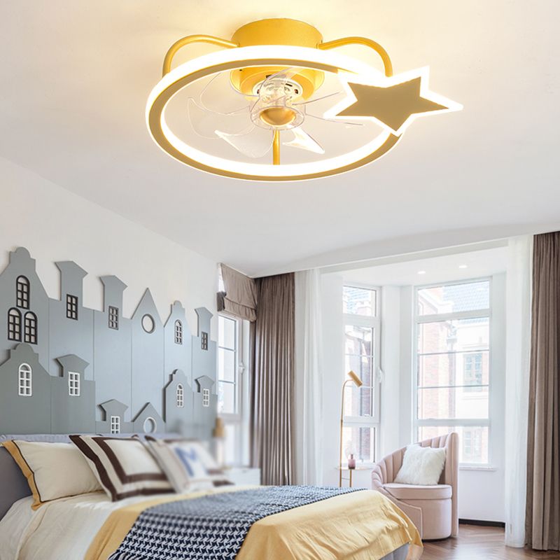 Metal Round Ceiling Lights Modern Style 1 Light Flush Mount Lamp