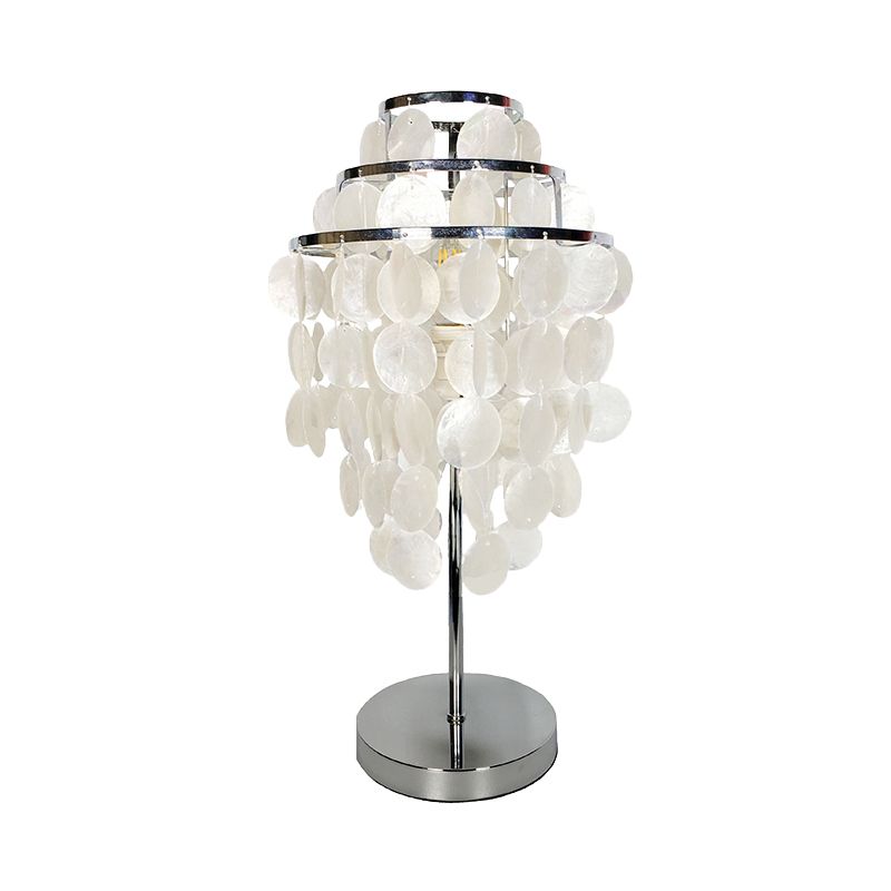 White Wind Chime Task Lighting Modernism Shell 1 Light Reading Book Light for Bedroom