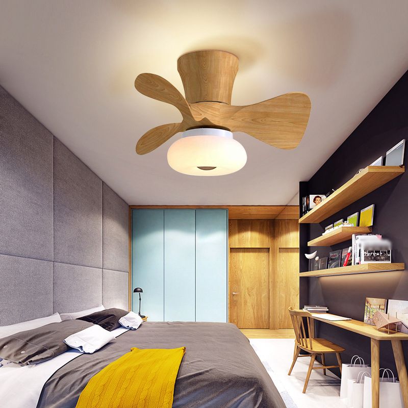 Macaron Round Hanging Fan Light Acrylic Kids Bedroom LED Semi Flush Mount