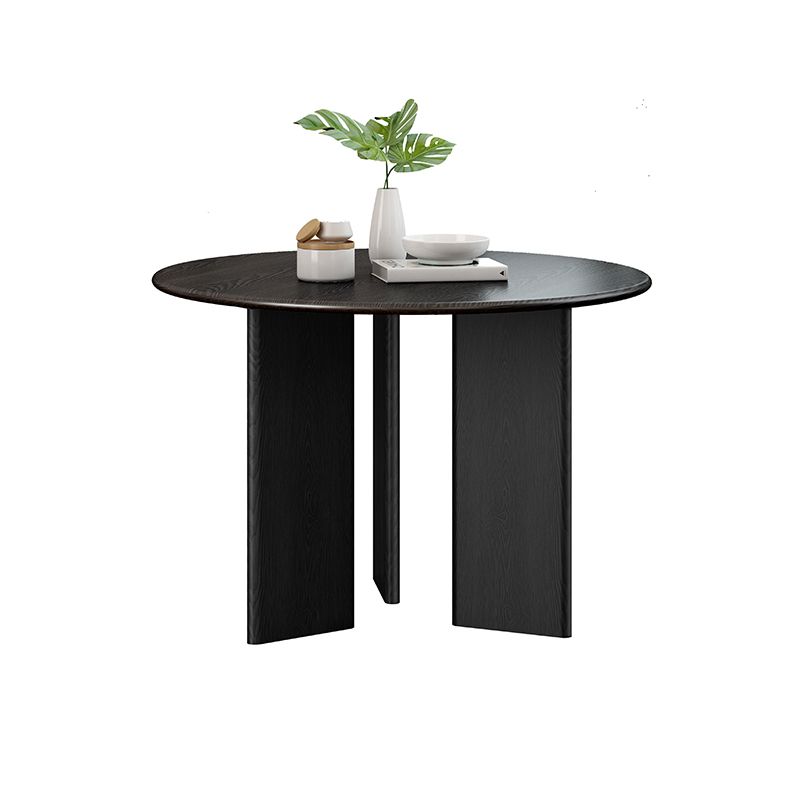 Modern Round Dining Table Wooden Black Dinner Table for Dining Room