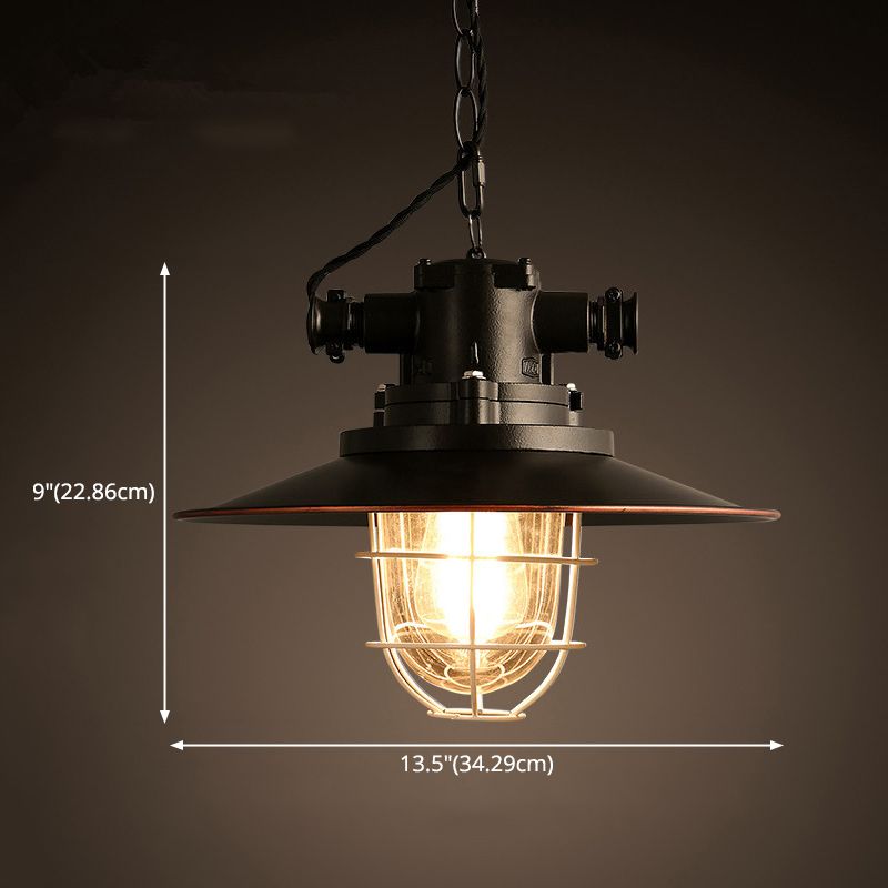 1-licht glazen gesuspendeerde verlichtingsarmatuur Vintage Loft Hanger Light Kit voor koffie