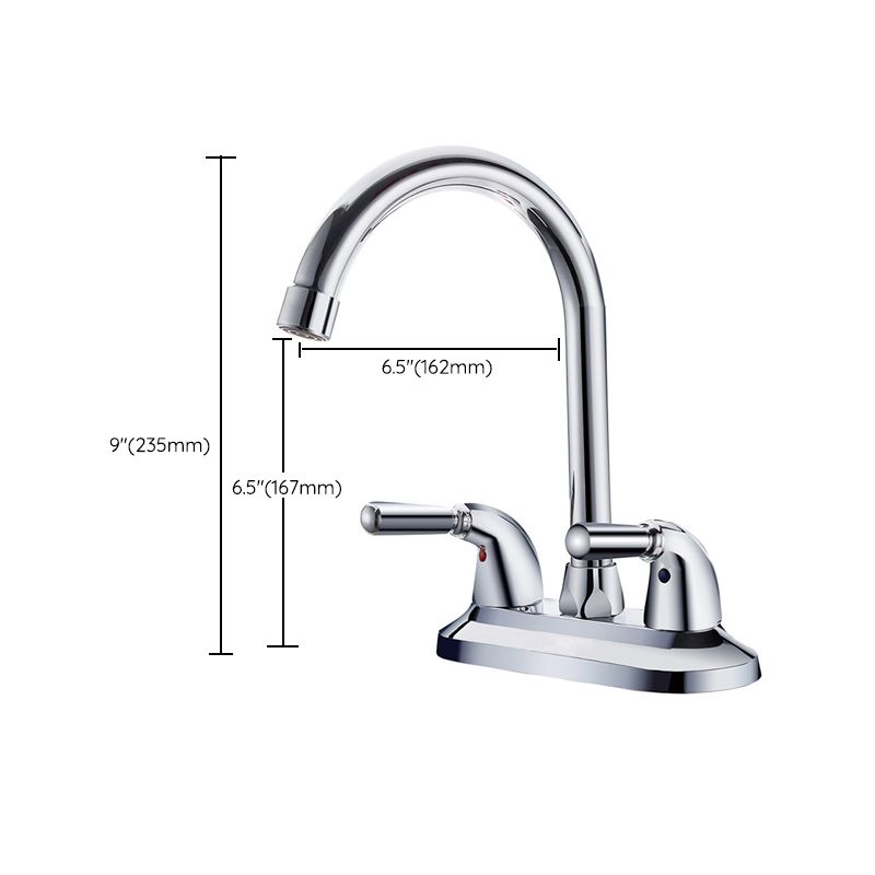 2-Handle High Arch Kitchen Faucet Contemporary Kitchen Sink Faucet with Deck Plate