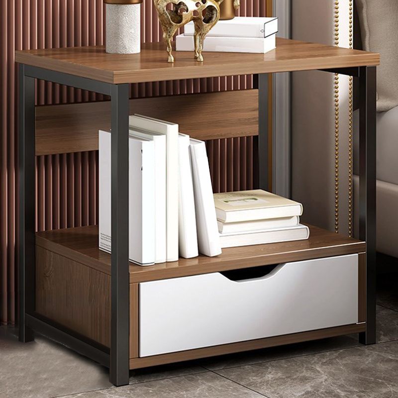 Modern Drawer Storage Nightstand 20 Inch H Imitation Wood Shelf Included Night Table