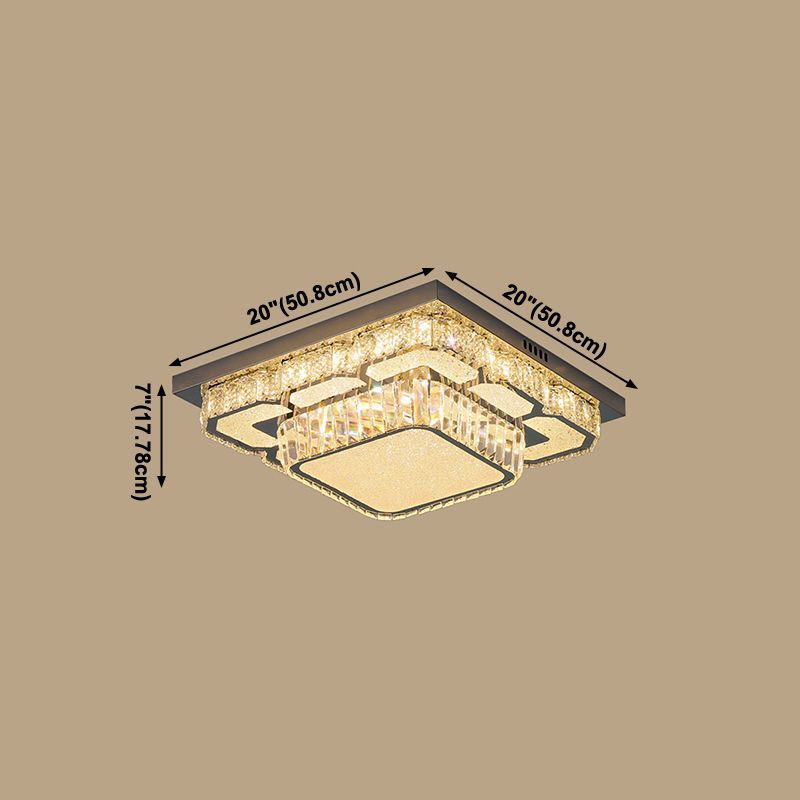 Lámpara de techo de estilo simple y moderno, montaje empotrado LED de cristal de acero inoxidable para sala de estar