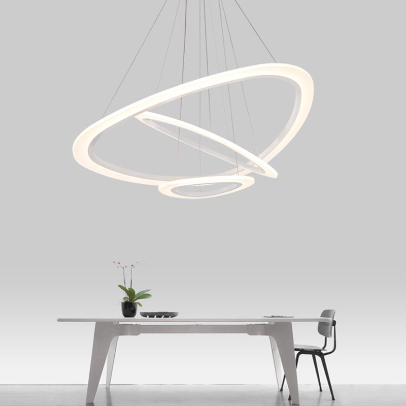 Triangle blanc LED suspendu éclairage minimalisme Light sur le lustre acrylique sur la table