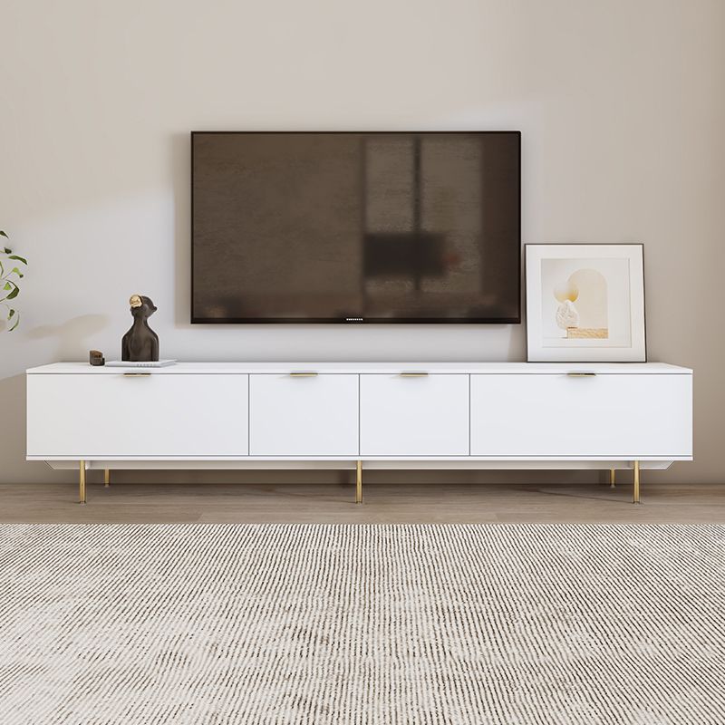 Modern TV Console Contemporary White TV Stand with Storage for Living Room