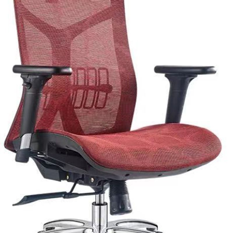 Modern Desk Chair Mesh Computer Chair in Red/Black/Gray High-Back Chair with Wheels