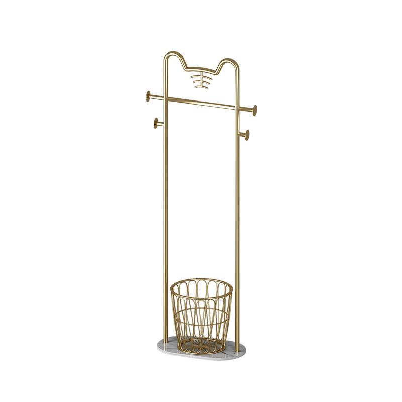 Hall Tree with Hooks and Basket Magnificent Metal Hall Stand in Gold