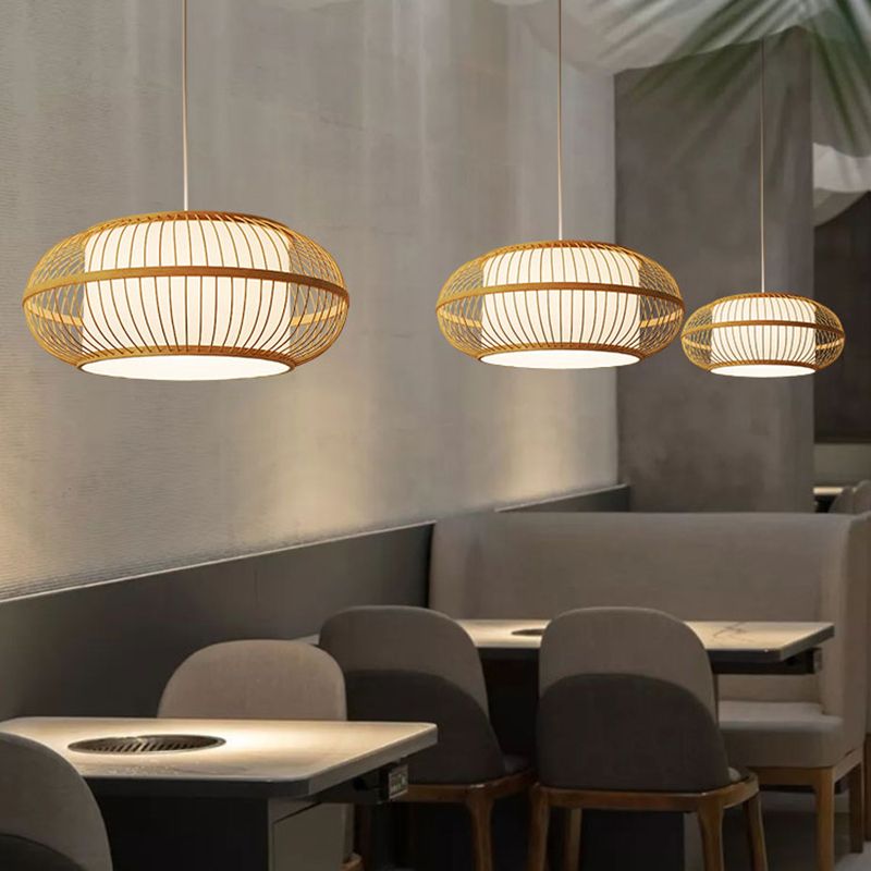 Modern Bamboo Hanging Light Household Pendent Lighting Fixture for Dining Room