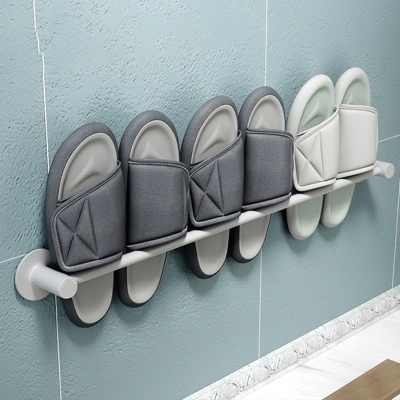 2-Piece Modern Bathroom Accessory Set Metal Slipper Rack/Towel Bar