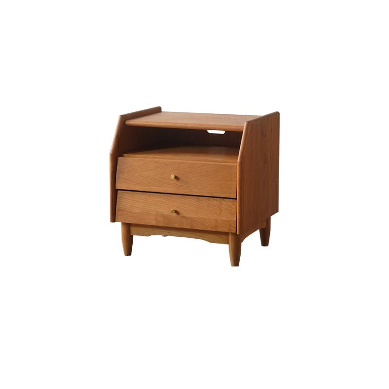 Solid Wood Bed Nightstand Classic Modern Bedside Cabinet for Bedroom