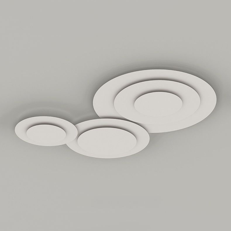 Circular Shape LED Ceiling Lamp Modern Acrylic 3 Lights Flush Mount for Bedroom