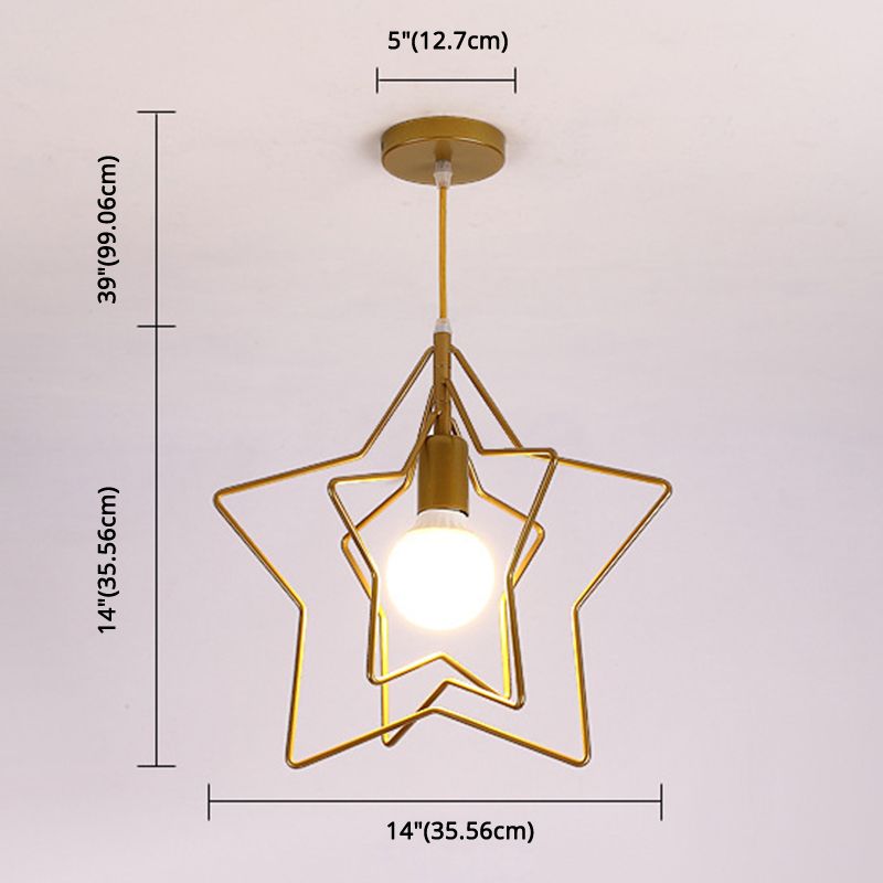 Metaalhangende hanglamp draad kooi industriële stijl hanglamp lampje armatuur voor foyer