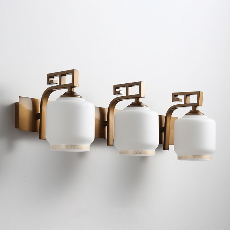 Industrial Glass Shade Vanity Light Minimalist Wall Light Sconce for Washroom