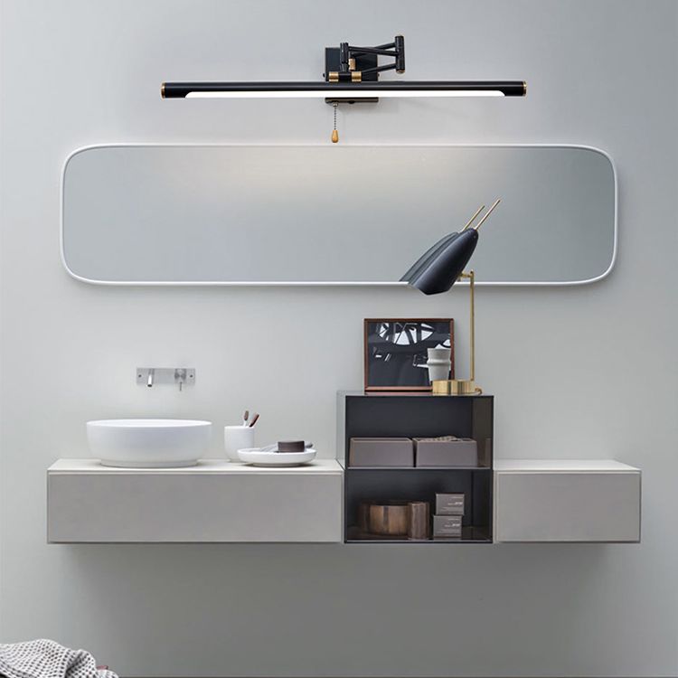 Modern Minimalist Style Cylindrical Wall Mounted Vanity Lights Copper Vanity Lighting for Bathroom