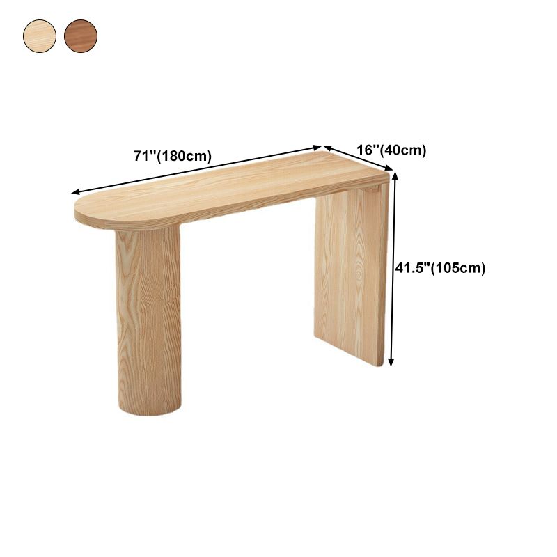 Pine Wood Bar Dining Table Contemporary Bar Table with Sled Base