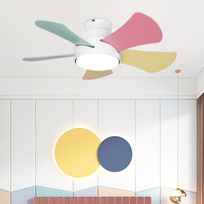 Wooden LED Ceiling Fan Light Fixture Modern Ceiling Lamp for Bedroom