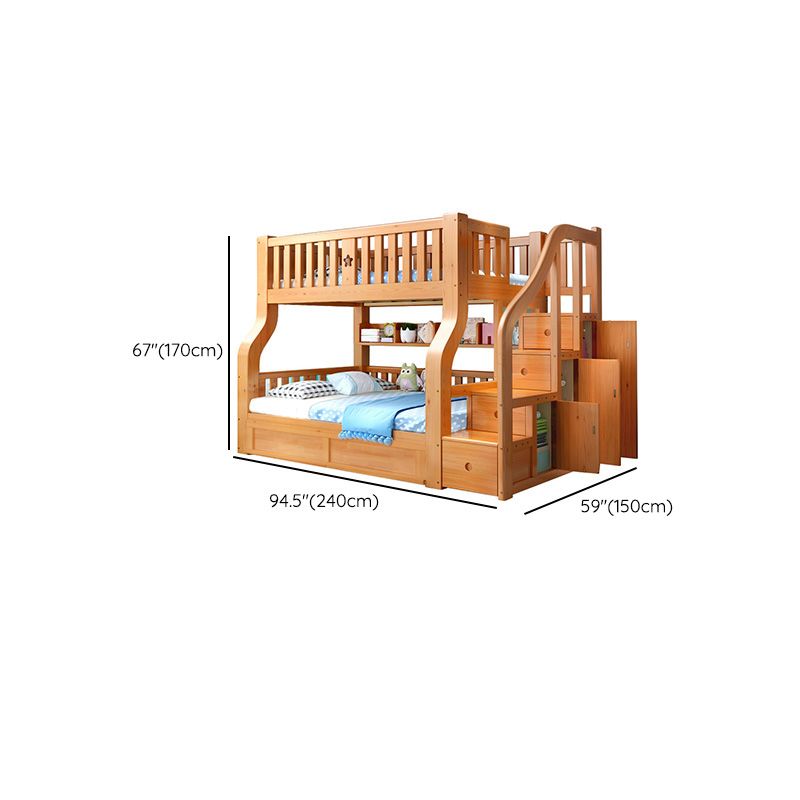 Scandinavian Solid Wood Slat No Theme Storage Natural Bunk Bed