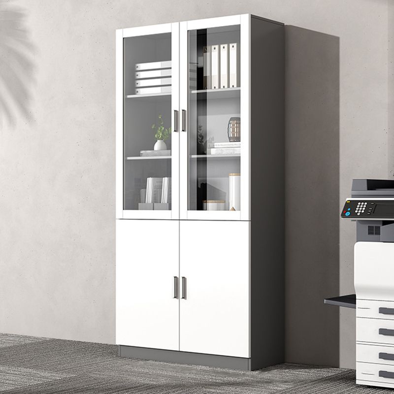 File Cabinet Wood and Glass Vertical Storage Shelves Contemporary File Cabinet