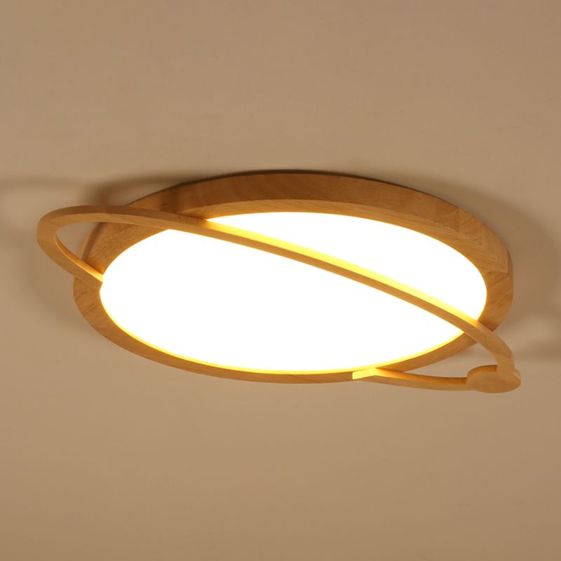 Minimalism Flush Mount Wooden Ceiling Light Fixture for Bedroom