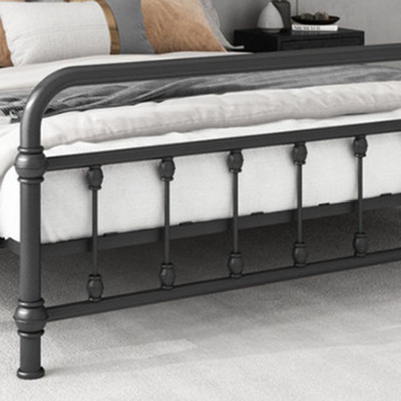 Contemporary Iron Base Standard Bed with Open-Frame Headboard