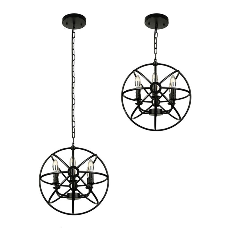 Black Antique Style Ceiling Hanging Light Fixture Metal Chandeliers Pendant Lights