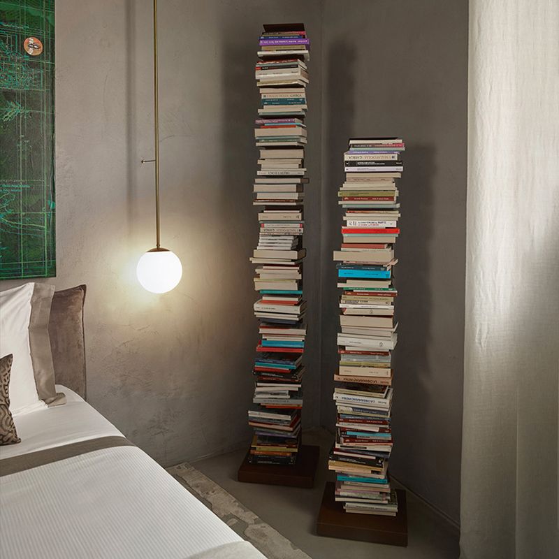 Modern Metal Bookcase, Closed Back Geometric Bookshelf for Any Room