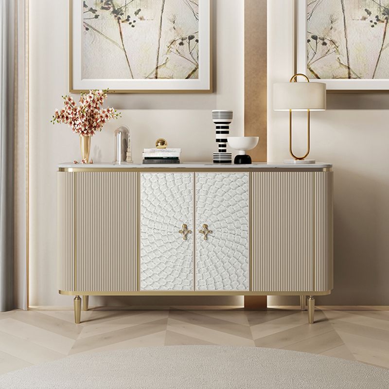 Modern Style Wooden Storage Sideboard Cabinet with Marble Top