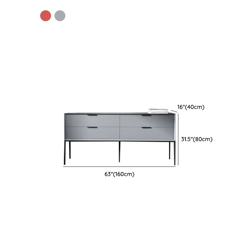 Modern Horizontal Storage Chest with 4 Soft-Close Drawers for Home