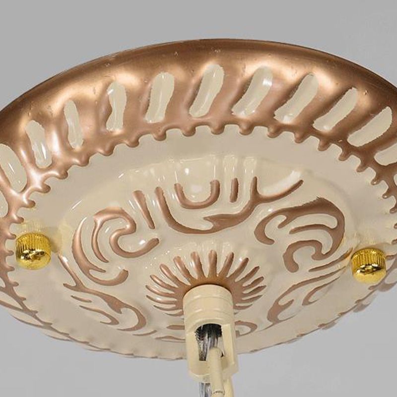 Éclairage de lustre conique baroque Luminations 9/11 Verre coupée Lumière suspendue en blanc et or