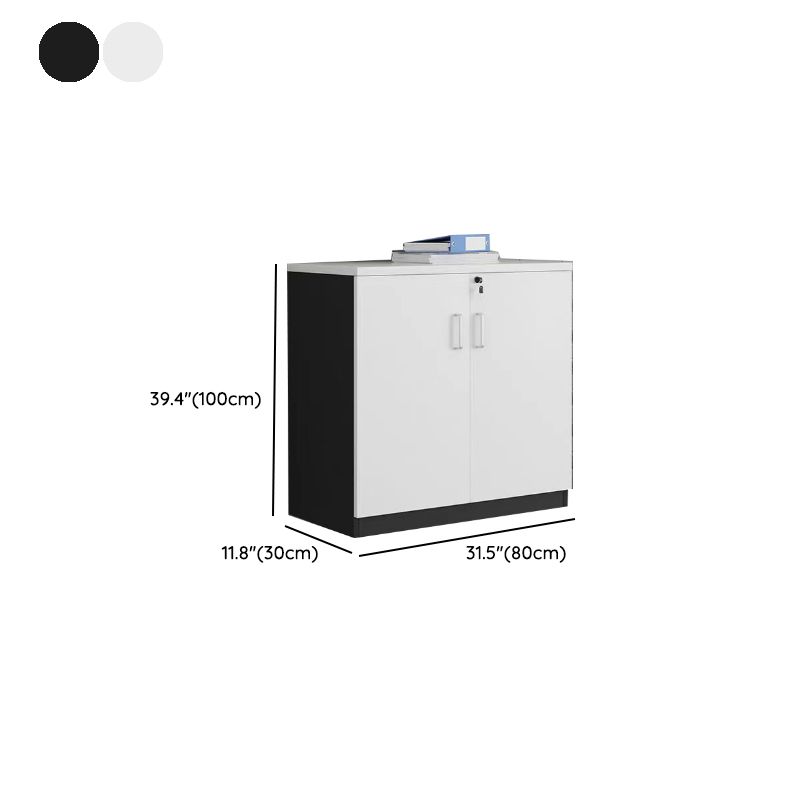 Modern Lateral Filing Cabinet Wooden Frame Key Locking File Cabinet