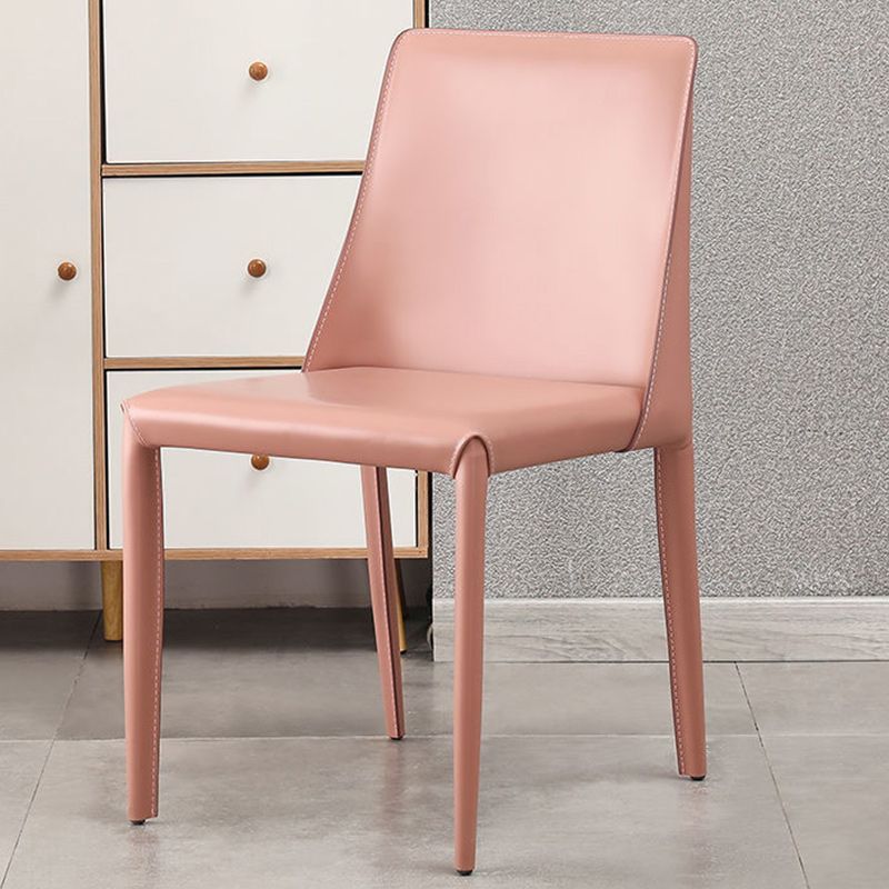 Upholstered Side Chair Leather Armless Dining Chair for Dining Room