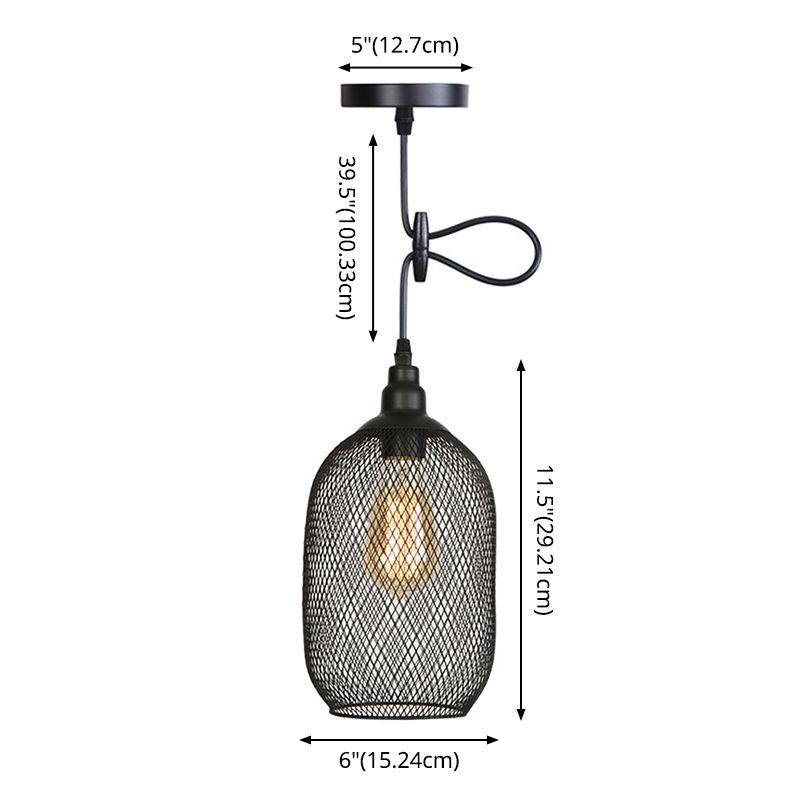 1 Light Wire Mesh Light Pendant Nordic Industrial Style Metal Hanging Lights for Bar