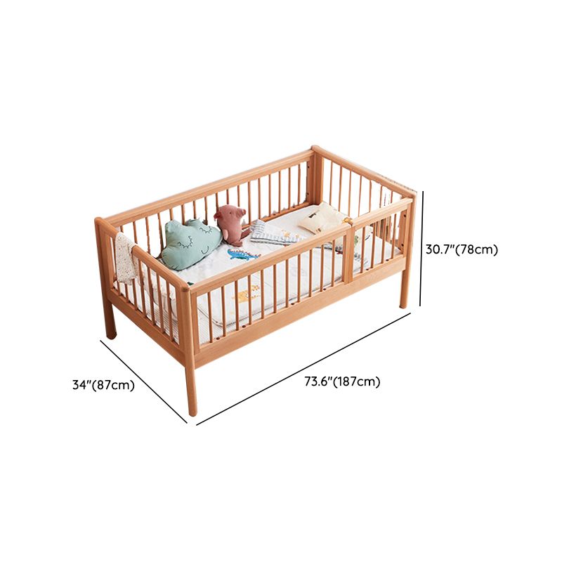 No Theme Kids Bed Modern Solid Wood Toddler Bed with Guardrail