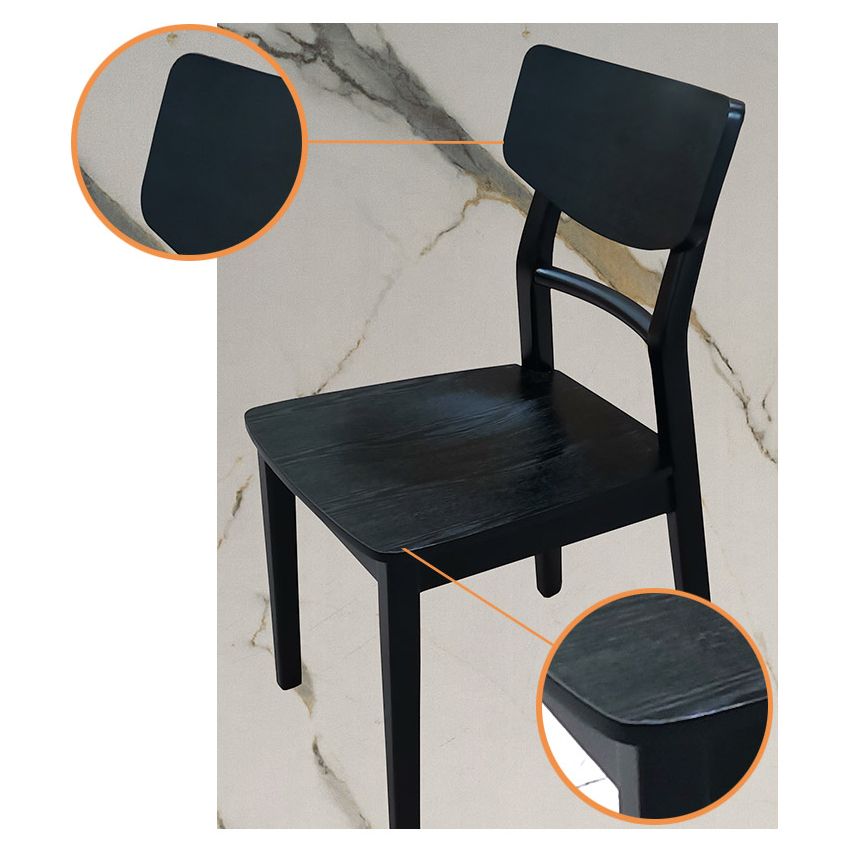 Contemporary Style Chair Armless Chairs for Kitchen with Wood Legs