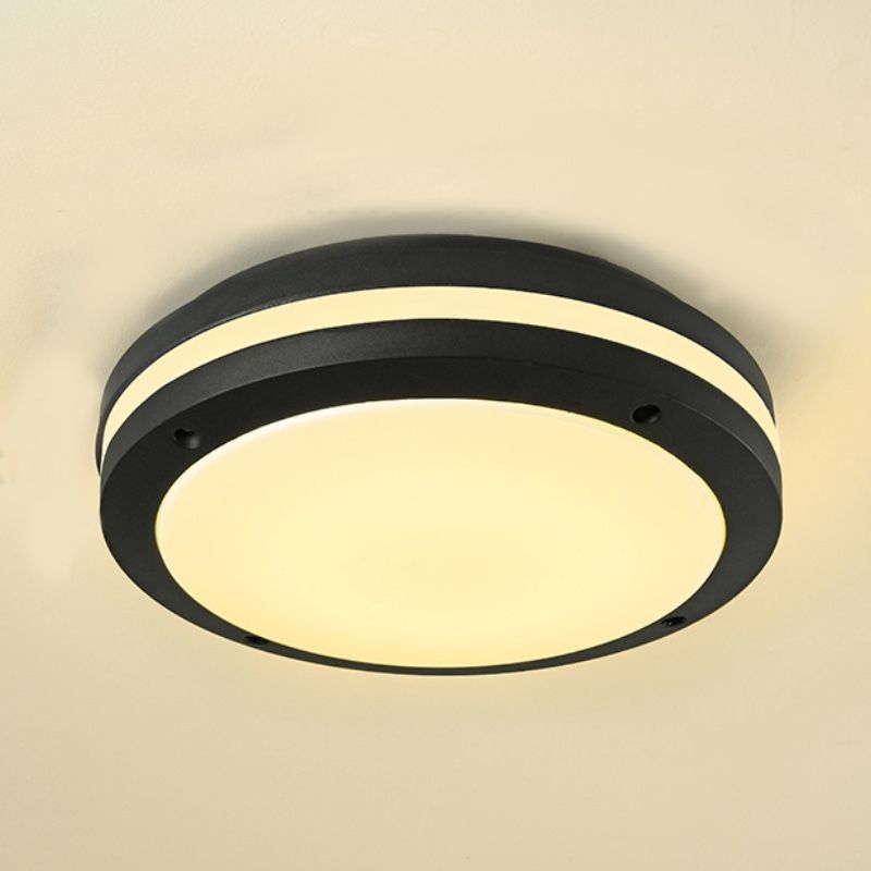 Round Flush Mount Light Traditional Style Waterproof Flush Mount Light with Acrylic Shade