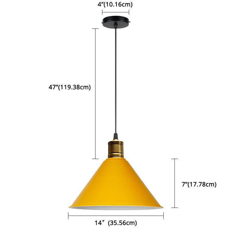 Metaal taps toelopend hangende licht Noordse moderne stijl 1 lichte restaurant plafond hanglamp